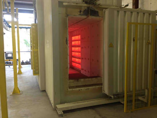 Batch type enameling furnace