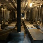 Inside the hot zone of a gas fired enameling furnace