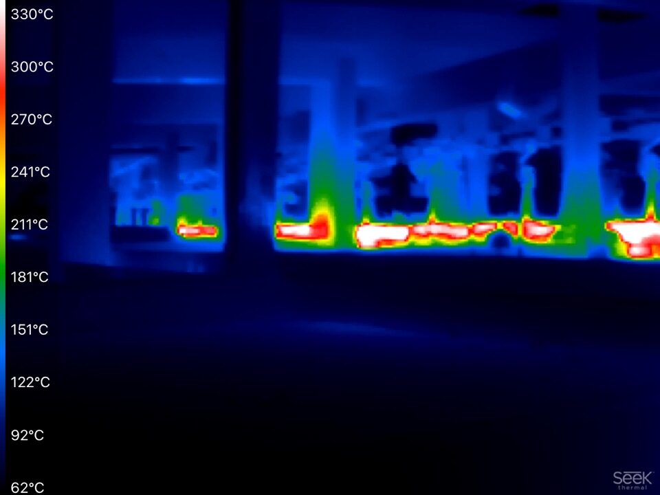 Infrared image of overheated enameling furnace during plant audit
