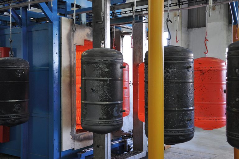 Powder enameling plant for solar boilers Powder enameling plant for solar boilers