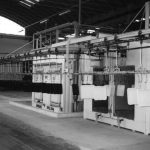 Gas fired enameling furnace at Smalti Modena, Italy