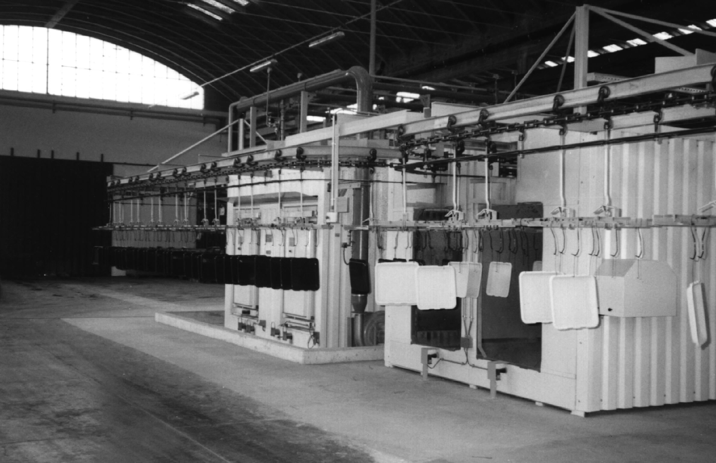 Gas fired enameling furnace at Smalti Modena, Italy
