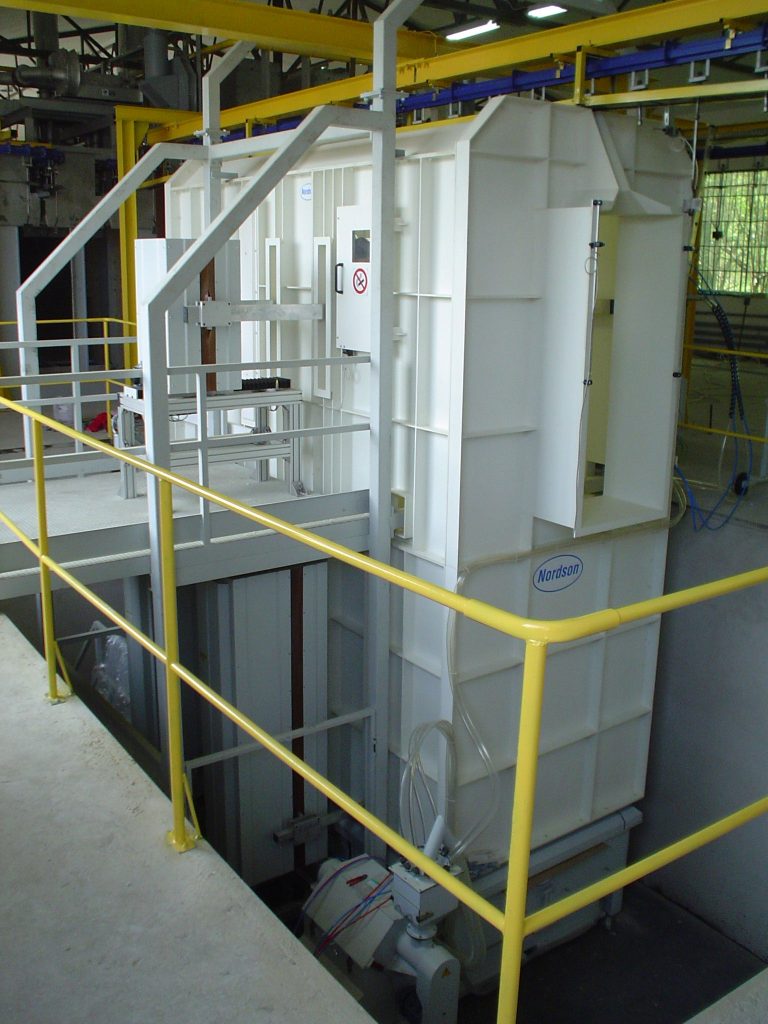 Powder enameling plant for water heaters Powder enameling plant for water heaters