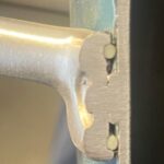 Cross section of riveted stainless steel handle