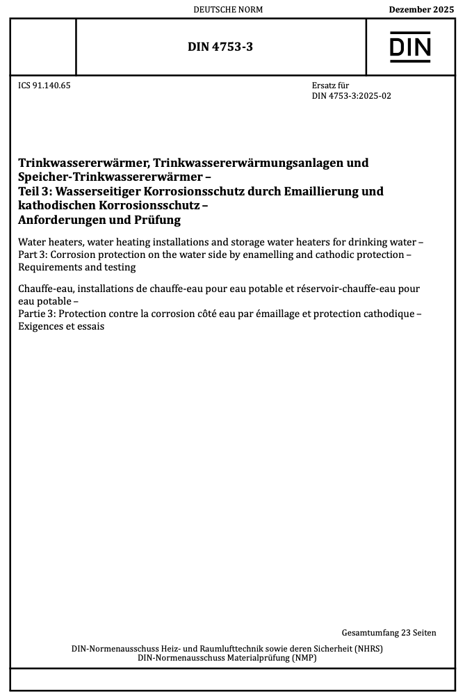 New version of DIN 4753-3 released